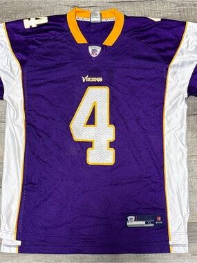 Brett Favre Minnesota Vikings Reebok NFL Jersey Men’s XL Purple #4